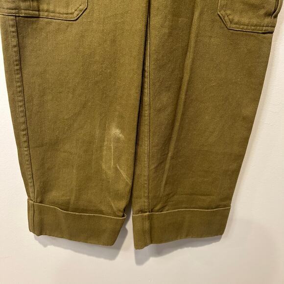 H&M Womens Cargo Pants Military Style Green Cuffed Cropped Fall Sz 0 High Waist - Picture 7 of 8